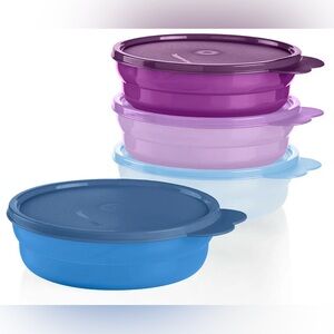 Tupperware Microwave Reheatable Cereal Bowls 4pc Set